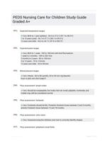 PEDS Nursing Care for Children Study Guide Graded A+