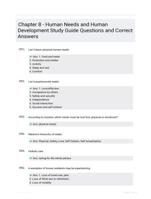 Chapter 8 - Human Needs and Human Development Study Guide Questions and Correct Answers