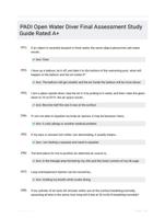 PADI Open Water Diver Final Assessment Study Guide Rated A+