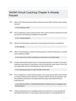 NASM Virtual Coaching Chapter 6 Already Passed