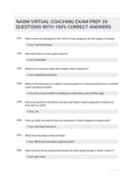 NASM VIRTUAL COACHING EXAM PREP 24 QUESTIONS  WITH 100% CORRECT  ANSWERS