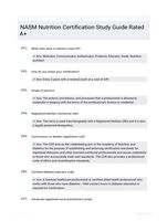 NASM Nutrition Certification Study Guide Rated A+