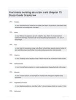 Hartman's nursing assistant care chapter 15 Study Guide Graded A+