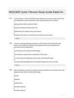 NSG2400 Cystic Fibrosis Study Guide Rated A+