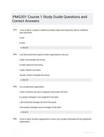 PMG201 Course 1 Study Guide Questions and Correct Answers