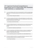 ATI Capstone Proctored Comprehensive Assessment 2019 A QUESTIONS AND ANSWERS 100% VERIFIED A+ GUARANTEED