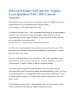 2024 HESI Obstetrics/Maternity Practice Exam Questions With 100% Correct Answers