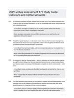 USPS virtual assessment 475 Study Guide Questions and Correct Answers