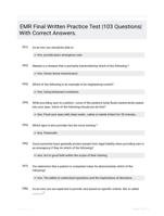 EMR Final Written Practice Test |103 Questions| With Correct Answers.