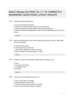 NACC Review for PSW: Ch 1-7 75 CORRECTLY ANSWERED QUESTIONS LATEST UPDATE