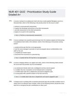 NUR 401 QUIZ - Prioritization Study Guide Graded A+