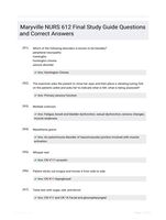 Maryville NURS 612 Final Study Guide Questions and Correct Answers