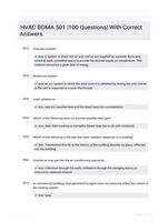 HVAC BOMA 501 |100 Questions| With Correct Answers.