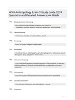 WVU Anthropology Exam 3 Study Guide 2024 Questions and Detailed Answers| A+ Grade