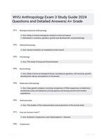 WVU Anthropology Exam 3 Study Guide 2024 Questions and Detailed Answers| A+ Grade