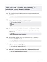 New York Life, Accident, and Health |148 Questions| With Correct Answers.