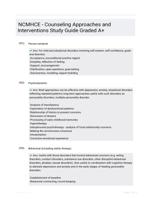 NCMHCE - Counseling Approaches and Interventions Study Guide Graded A+