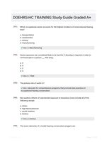 DOEHRS-HC TRAINING Study Guide Graded A+