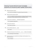 Hearing Conservationist exam Complete Questions & Answers(Latest Update 2024/2025)