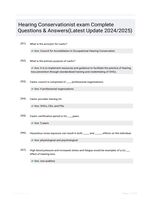 Hearing Conservationist exam Complete Questions & Answers(Latest Update 2024/2025)