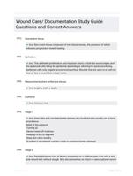 Wound Care/ Documentation Study Guide Questions and Correct Answers