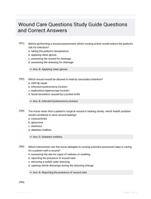 Wound Care Questions Study Guide Questions and Correct Answers