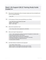 Basic Life Support (BLS) Training Study Guide Graded A+