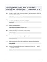 Sociology Exam 1 Test Bank Practice for Anatomy and Physiology II|32 Q&A Latest 2024