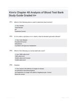 Kinn's Chapter 48 Analysis of Blood Test Bank Study Guide Graded A+