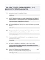 Test bank exam 2 -Walden  University 2024 EXAM WITH VERIIED  ANSWERS