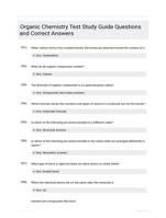 Organic Chemistry Test Study Guide Questions and Correct Answers