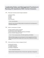 Leadership Roles and Management Functions in Nursing |45 Questions| With Correct Answers.