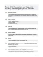 Praxis 5302: Assessment and Diagnostic Teaching of Reading Study Guide Rated A+