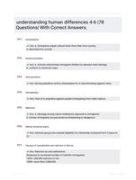 understanding human differences 4-6 |78 Questions| With Correct Answers.