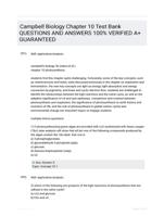 Campbell Biology Chapter 10 Test Bank QUESTIONS AND ANSWERS 100% VERIFIED A+ GUARANTEED