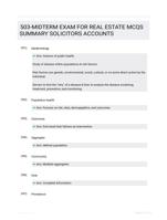 503-MIDTERM EXAM FOR REAL ESTATE  MCQS SUMMARY SOLICITORS  ACCOUNTS