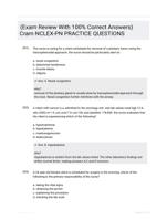 (Exam Review With 100% Correct Answers) Cram NCLEX-PN PRACTICE QUESTIONS