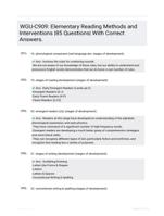 WGU-C909: Elementary Reading Methods and Interventions |85 Questions| With Correct Answers.