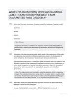 WGU C785 Biochemistry Unit Exam Questions LATEST  EXAM SESSION NEWEST EXAM GUARANTEED PASS GRADED A+