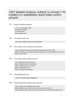 CSET Multiple Subjects: Subtest 1a, Domain 1 95 CORRECTLY ANSWERED QUESTIONS LATEST UPDATE