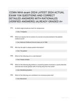 CCMA NHA exam 2024 LATEST 2024 ACTUAL EXAM 104 QUESTIONS AND CORRECT DETAILED ANSWERS WITH RATIONALES (VERIFIED ANSWERS) |ALREADY GRADED A+