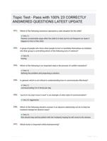 Topic Test - Pass with 100% 23 CORRECTLY ANSWERED QUESTIONS LATEST UPDATE