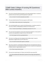 COMP Galen College of nursing |90 Questions| With Correct Answers.