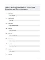 North Carolina State Symbols Study Guide Questions and Correct Answers