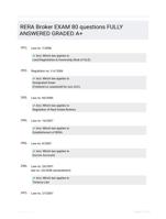 RERA Broker EXAM 80 questions FULLY ANSWERED GRADED A+