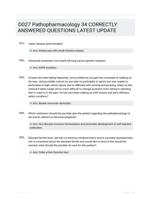 D027 Pathopharmacology 34 CORRECTLY ANSWERED QUESTIONS LATEST UPDATE