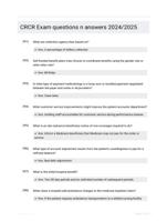 CRCR Exam questions n answers 2024/2025