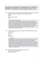 Nursing Acceleration Challenge Exam (NACE) I PN-RN: Foundations of Nursing Practice Test