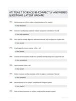 ATI TEAS 7 SCIENCE 99 CORRECTLY ANSWERED QUESTIONS LATEST UPDATE