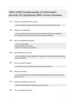 WGU D430 Fundamentals of Information Security |95 Questions| With Correct Answers.